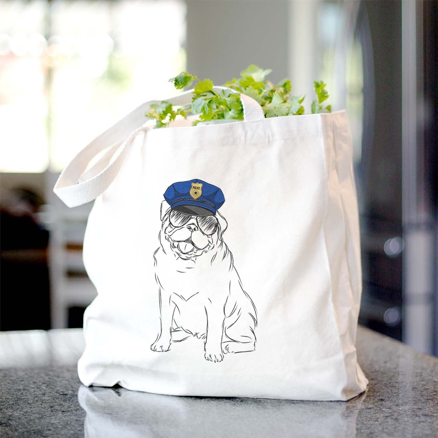 Higgins the Pug Canvas Tote Bag