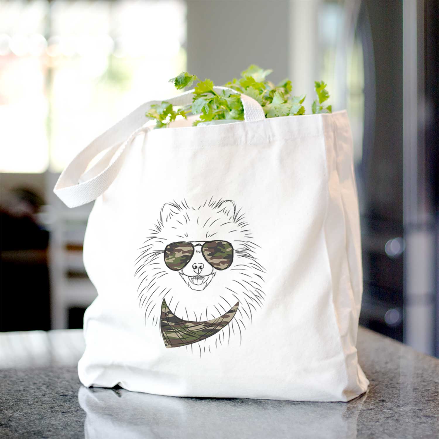 Pomeranian Print Canvas Tote Bag - Stylish Chic Design
