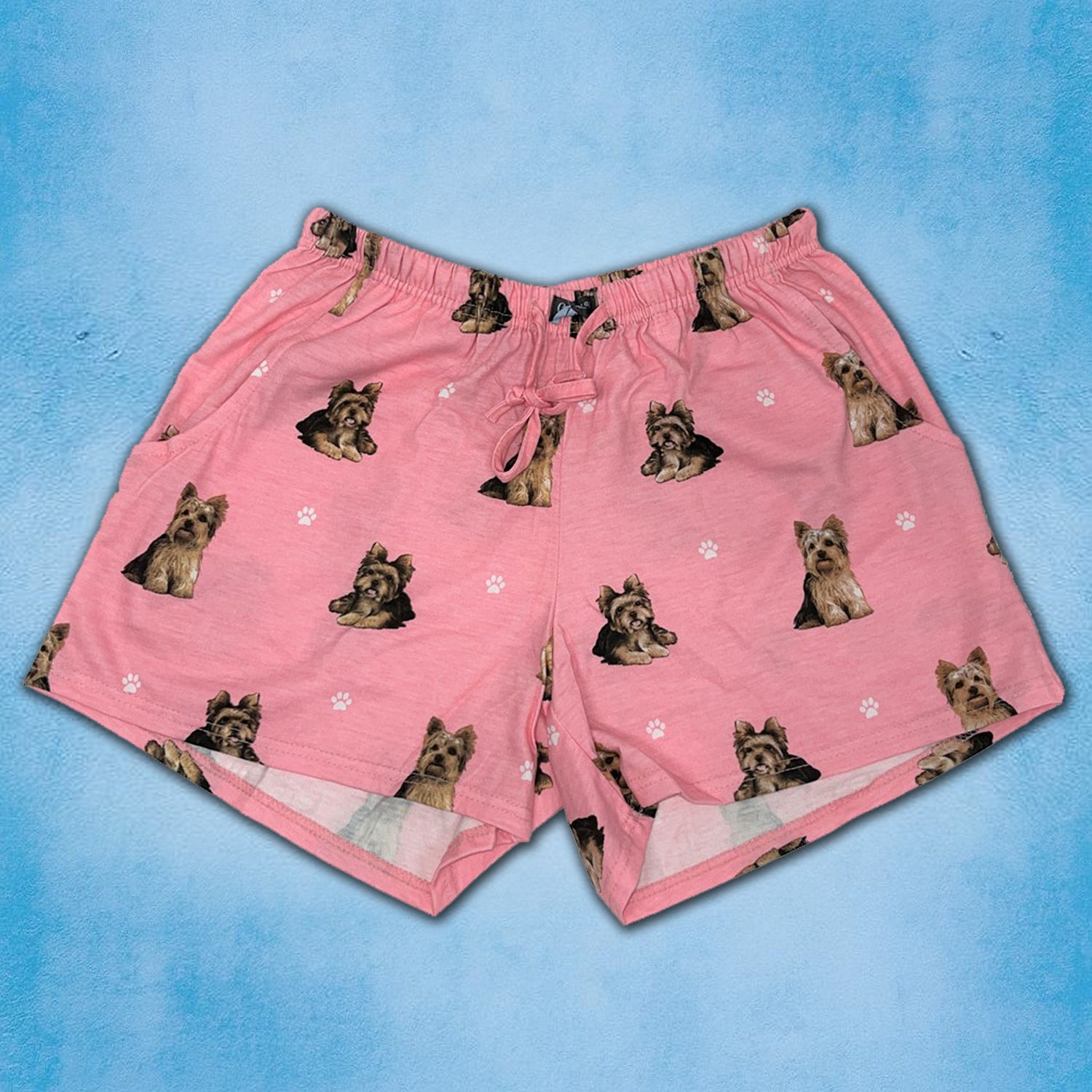 Yorkie Dog Print Womens Soft Lounge Shorts