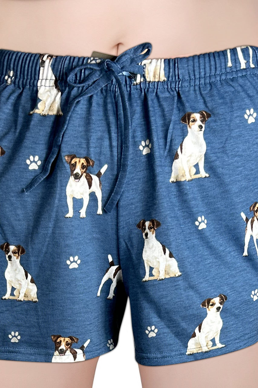 Jack Russell Dog Print Womens Lounge Shorts