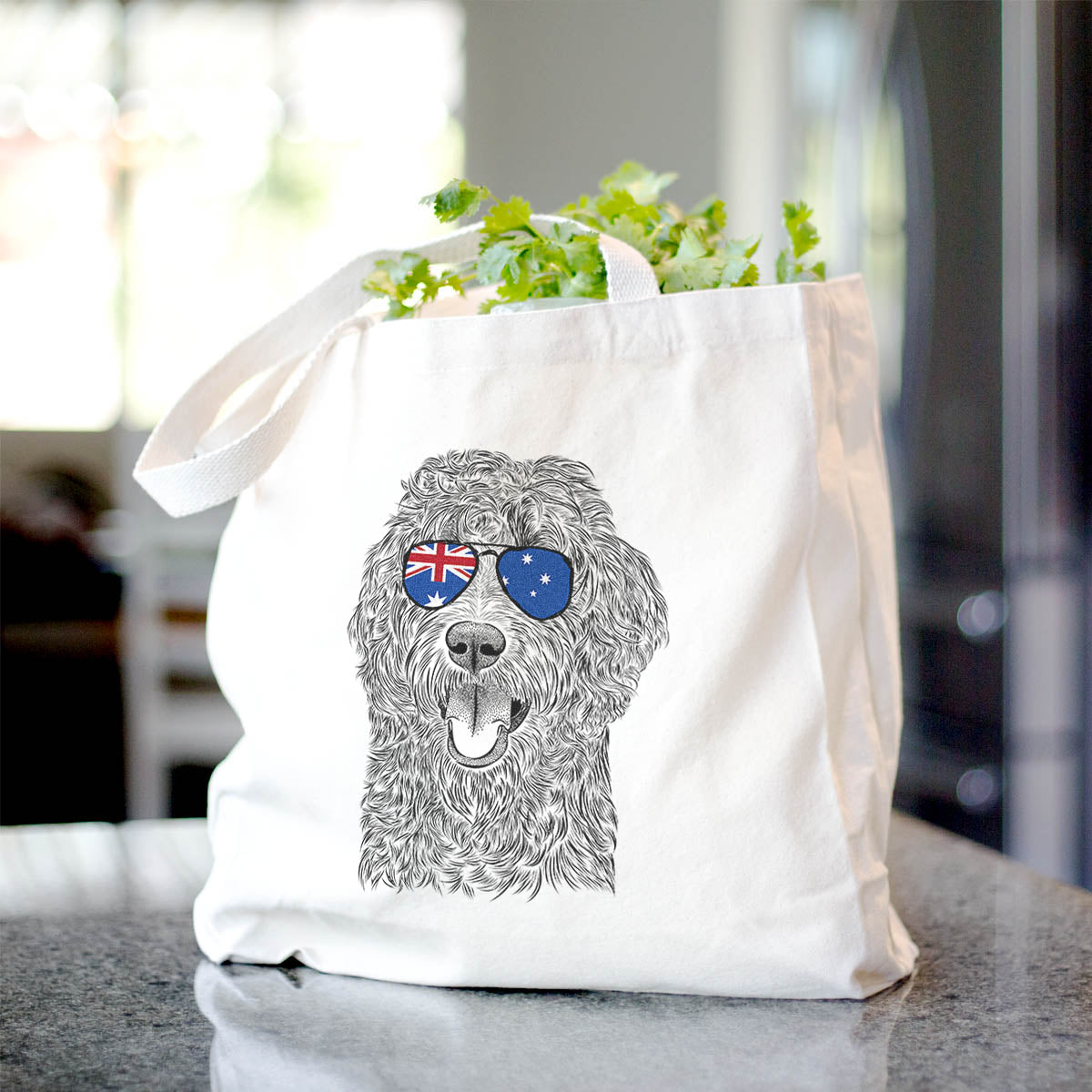 Labradoodle Print Cotton Tote Bag - Stylish and Trendy