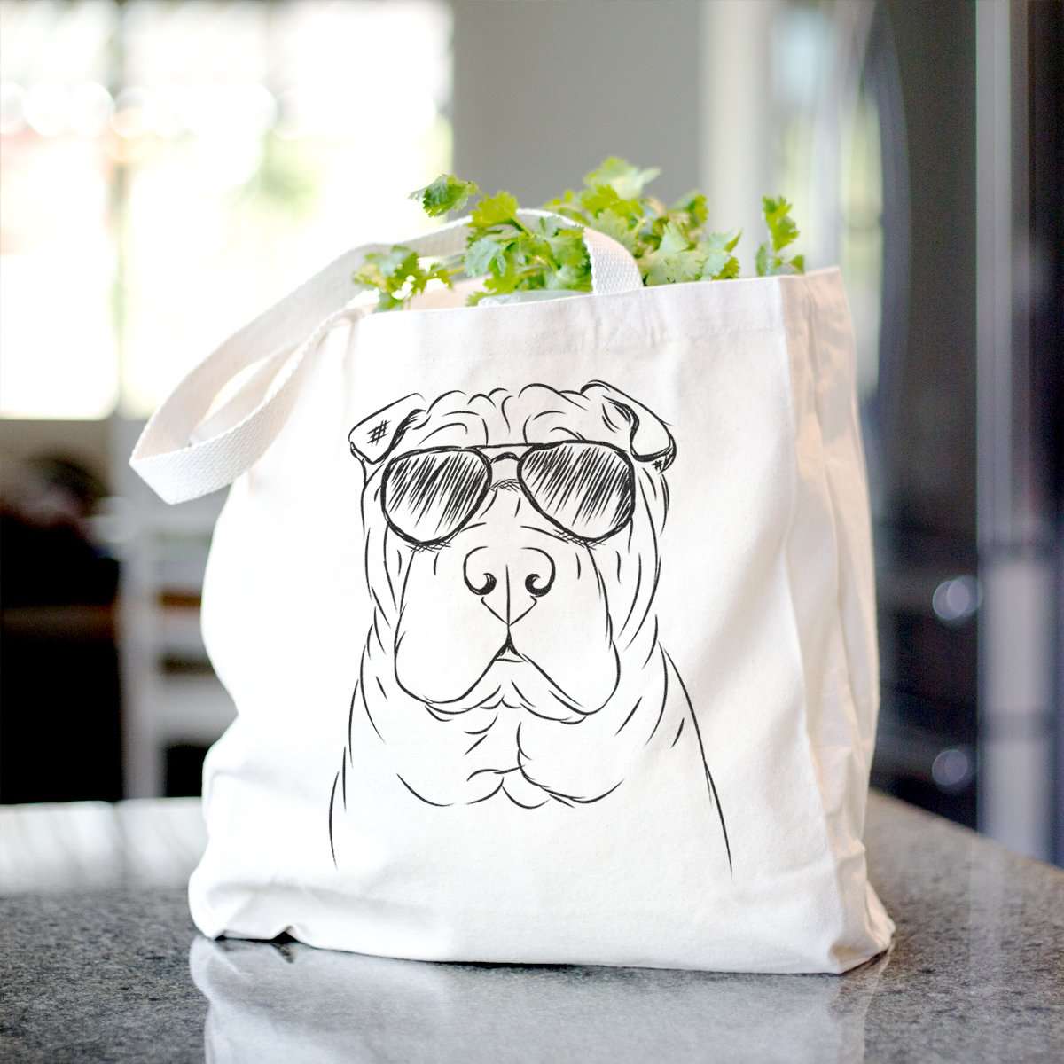 Cotton Canvas Shar Pei Tote Bag - Stylish & Durable
