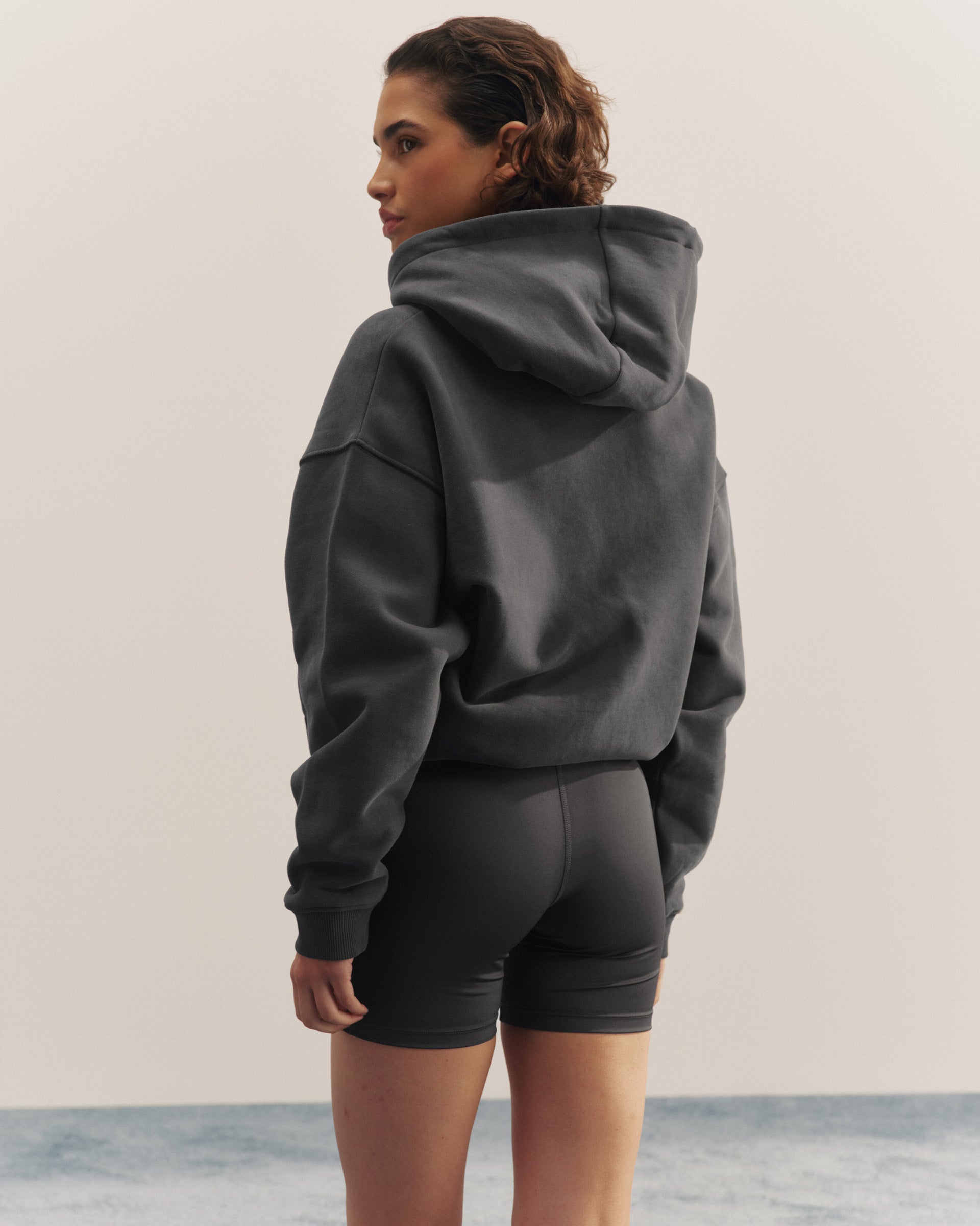 Varsity Relaxed Full Zip Hoodie - Graphite Grey