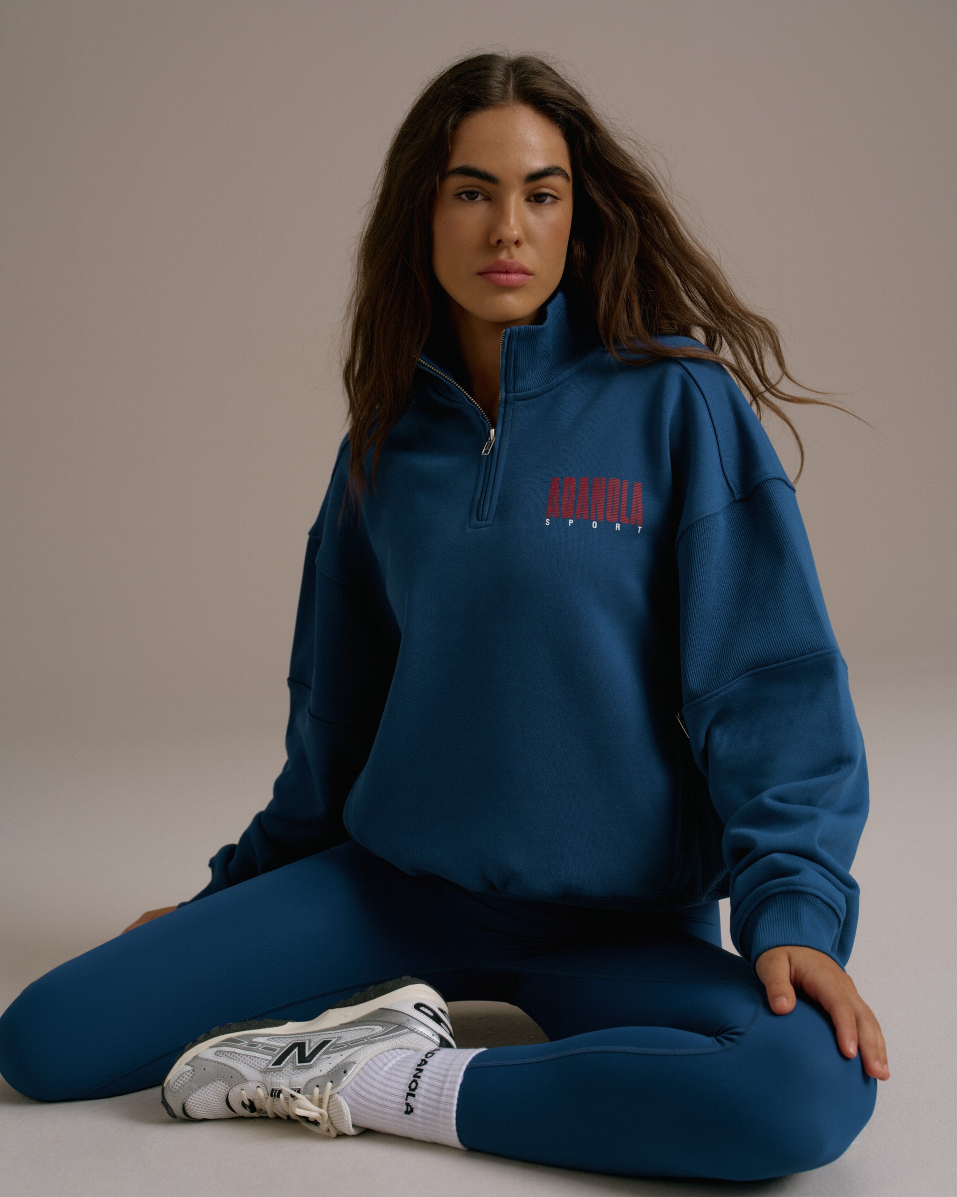 Sport Horizon Relaxed Funnel Neck Zip Sweatshirt - College Blue