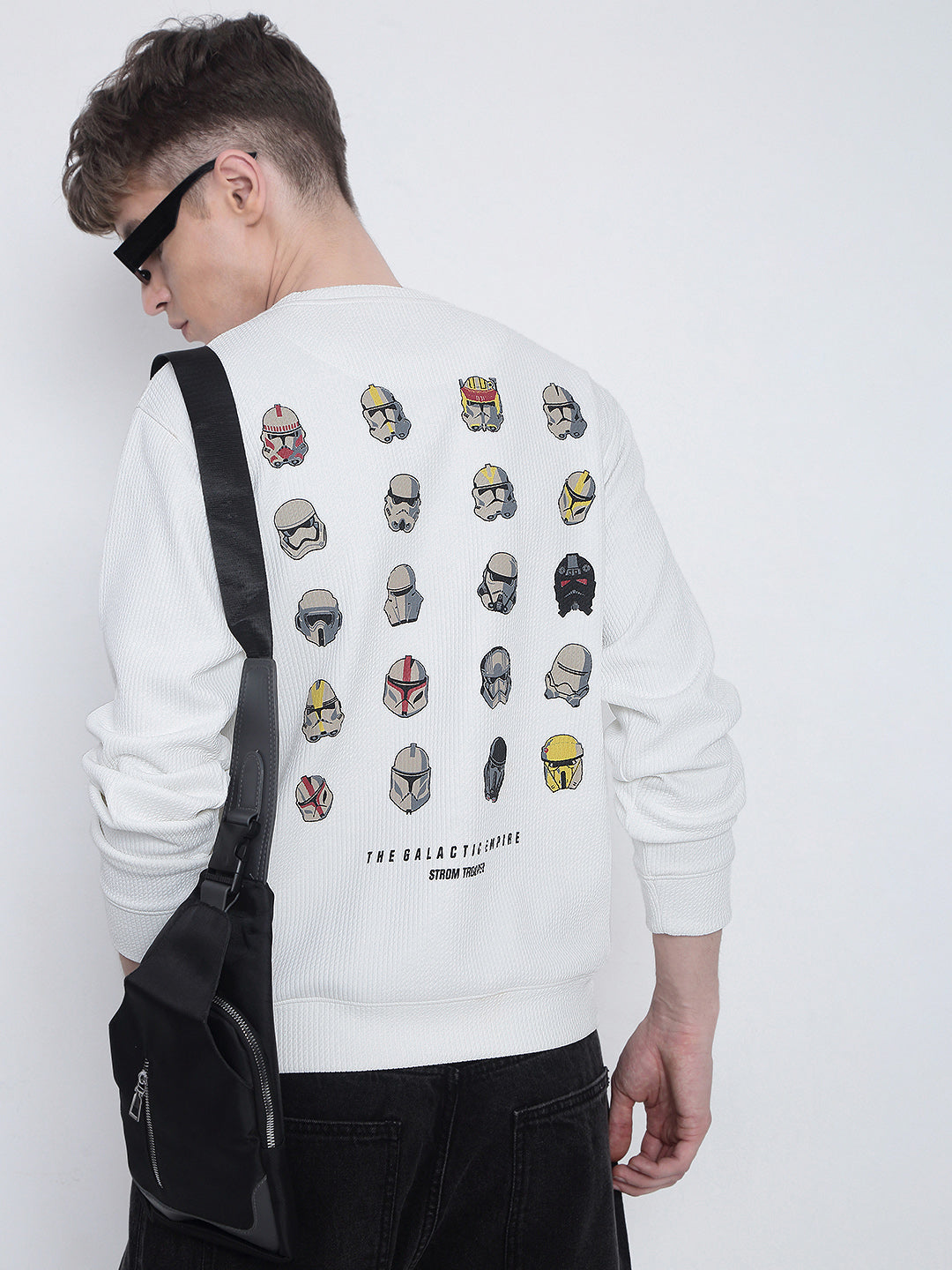 Men's Graphic Printed White Star Wars Sweatshirt