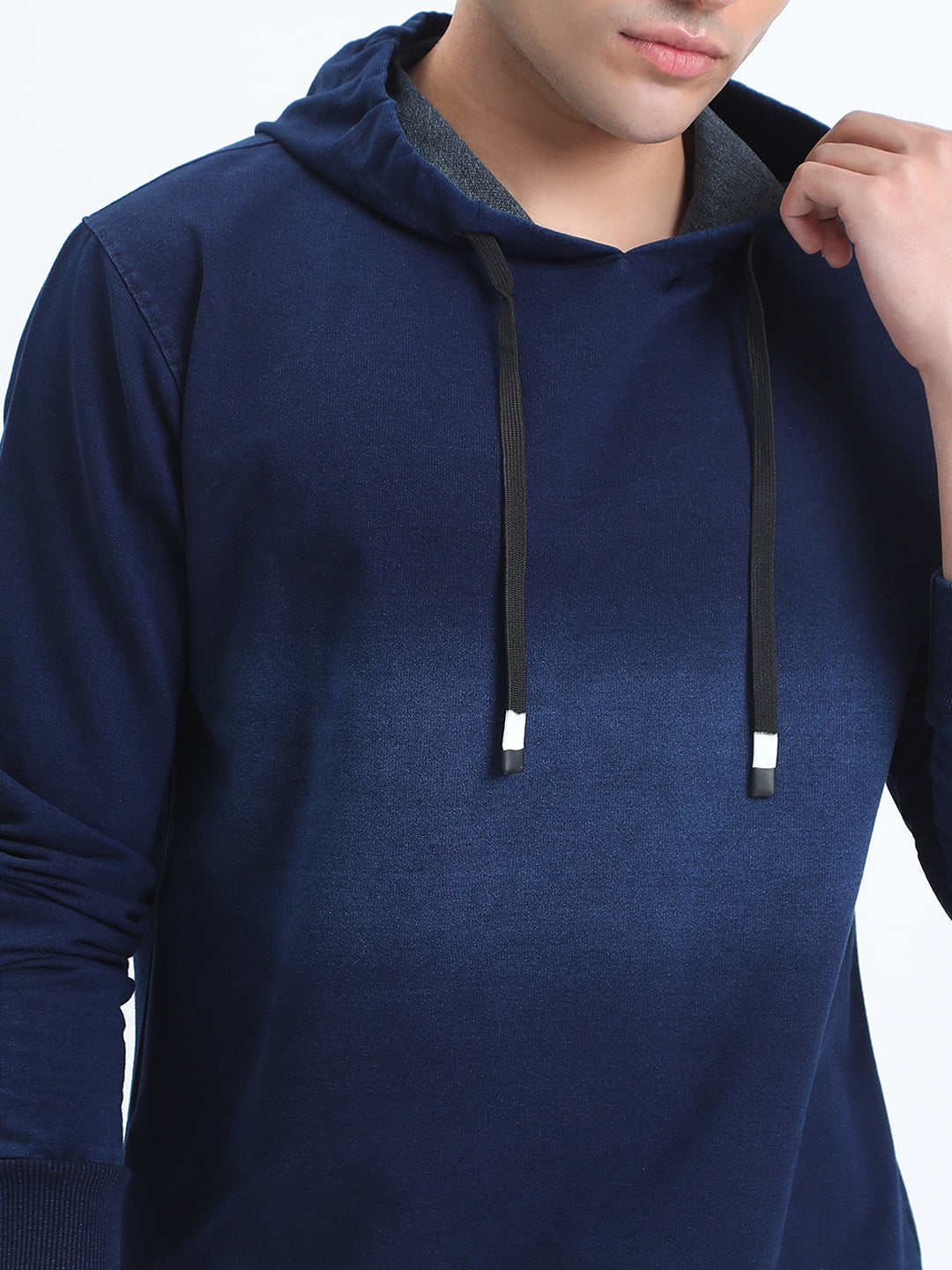 Men's Navy Blue Long Sleeve Hoodie