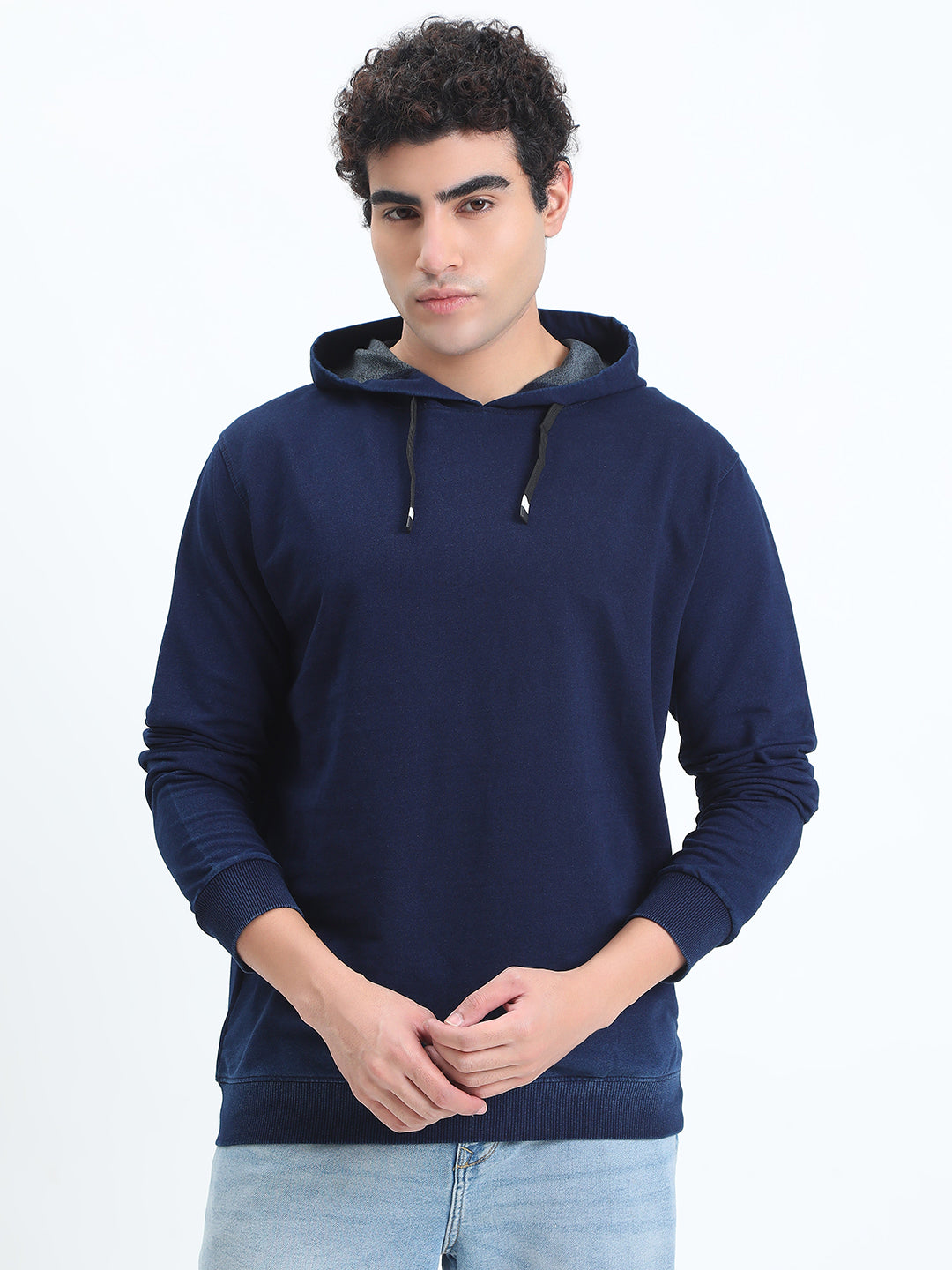 Men's Navy Blue Long Sleeve Hoodie