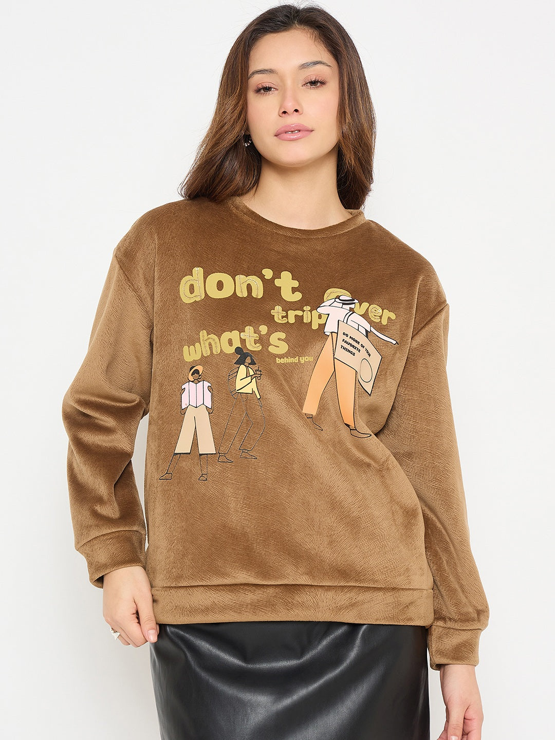 Madame Graphic Print Brown Sweatshirt