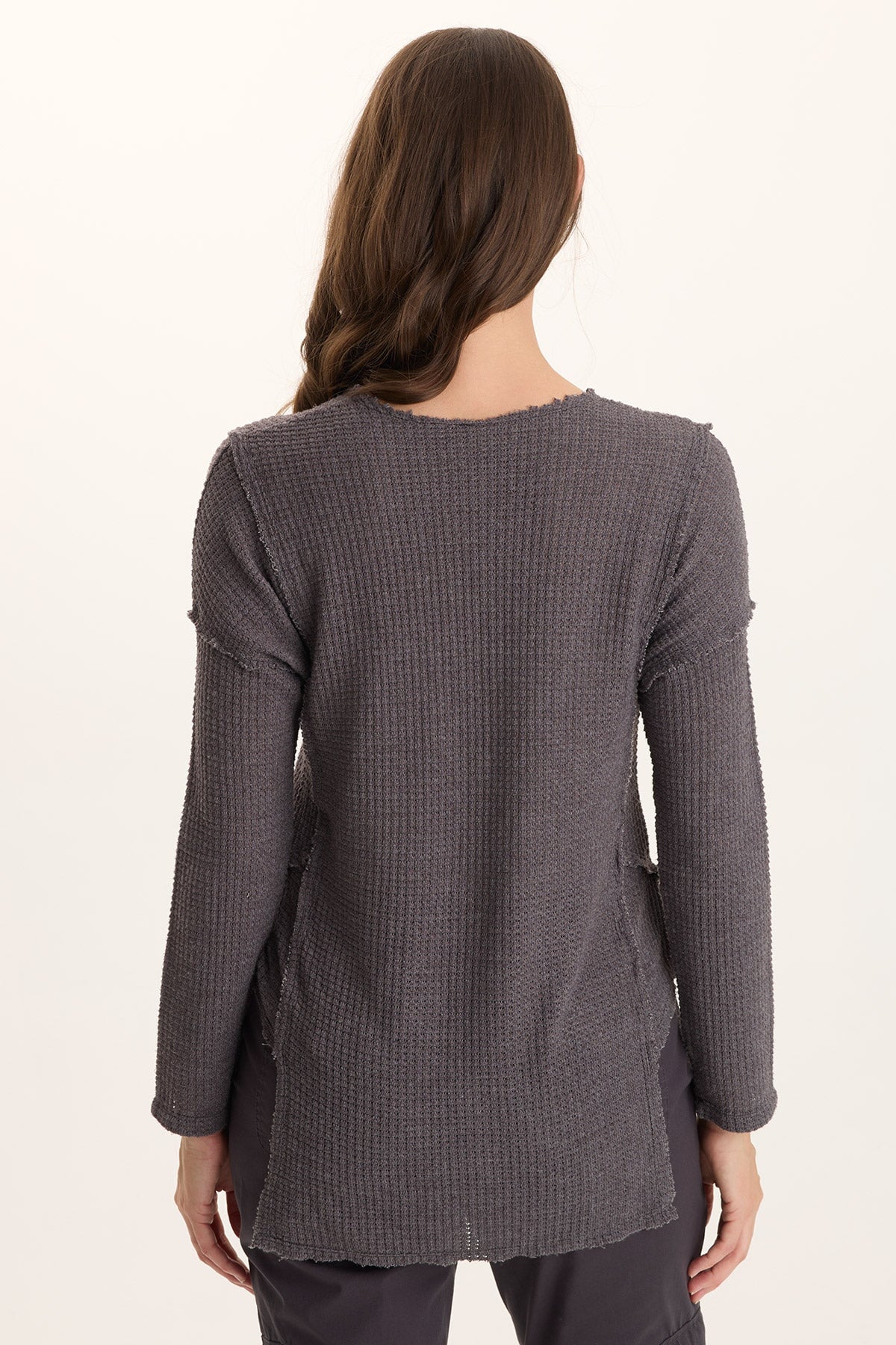 Arnie Thermal Asymmetrical Hem V-Neck Top