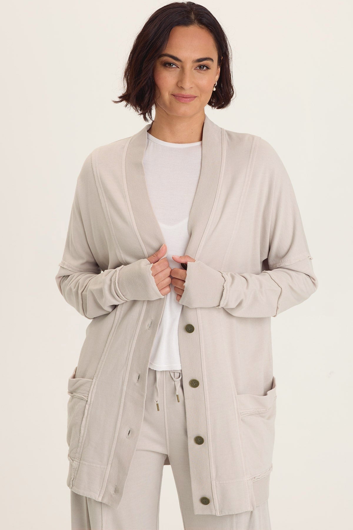 Trude Fleece Button-Up Cardigan