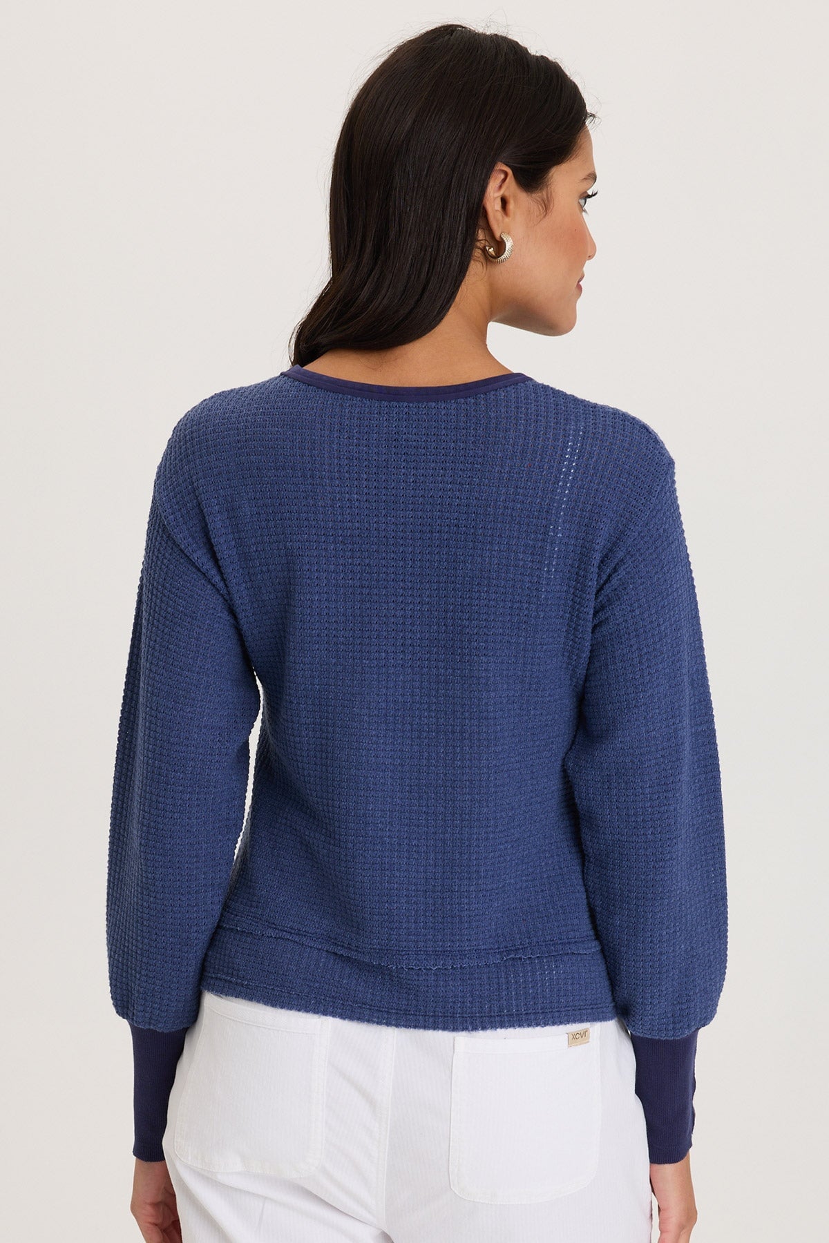 Kelsoe Buttoned Cuffs Thermal Long Sleeve Top