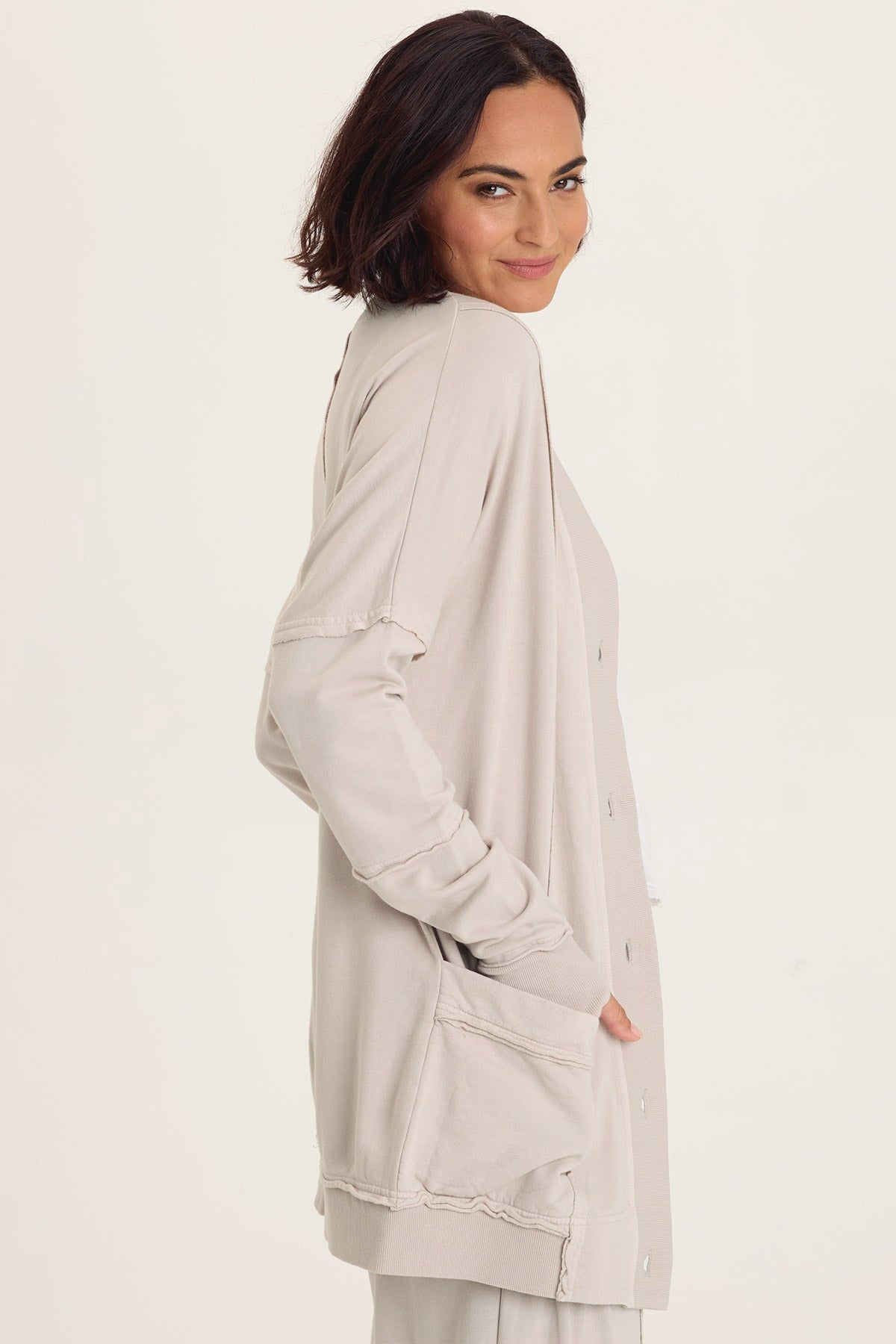 Trude Fleece Button-Up Cardigan