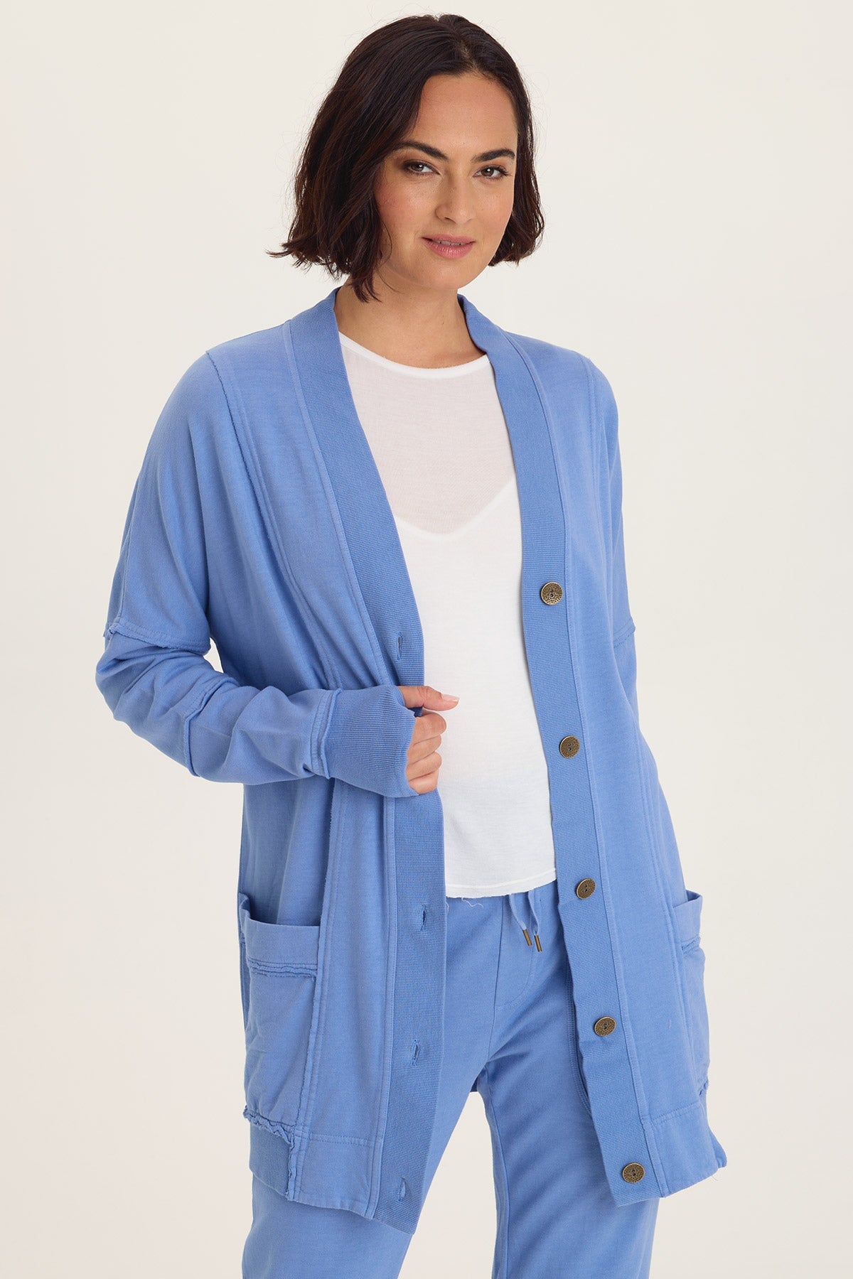 Trude Fleece Button-Up Cardigan