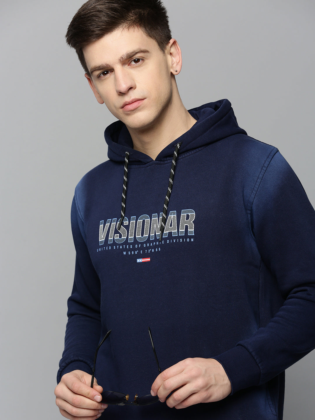 Men's Navy Blue Printed Sweatshirt