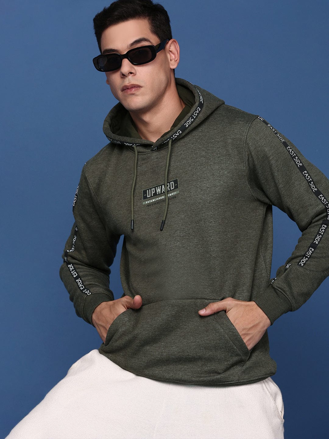 Men's Solid Olive Hoodie