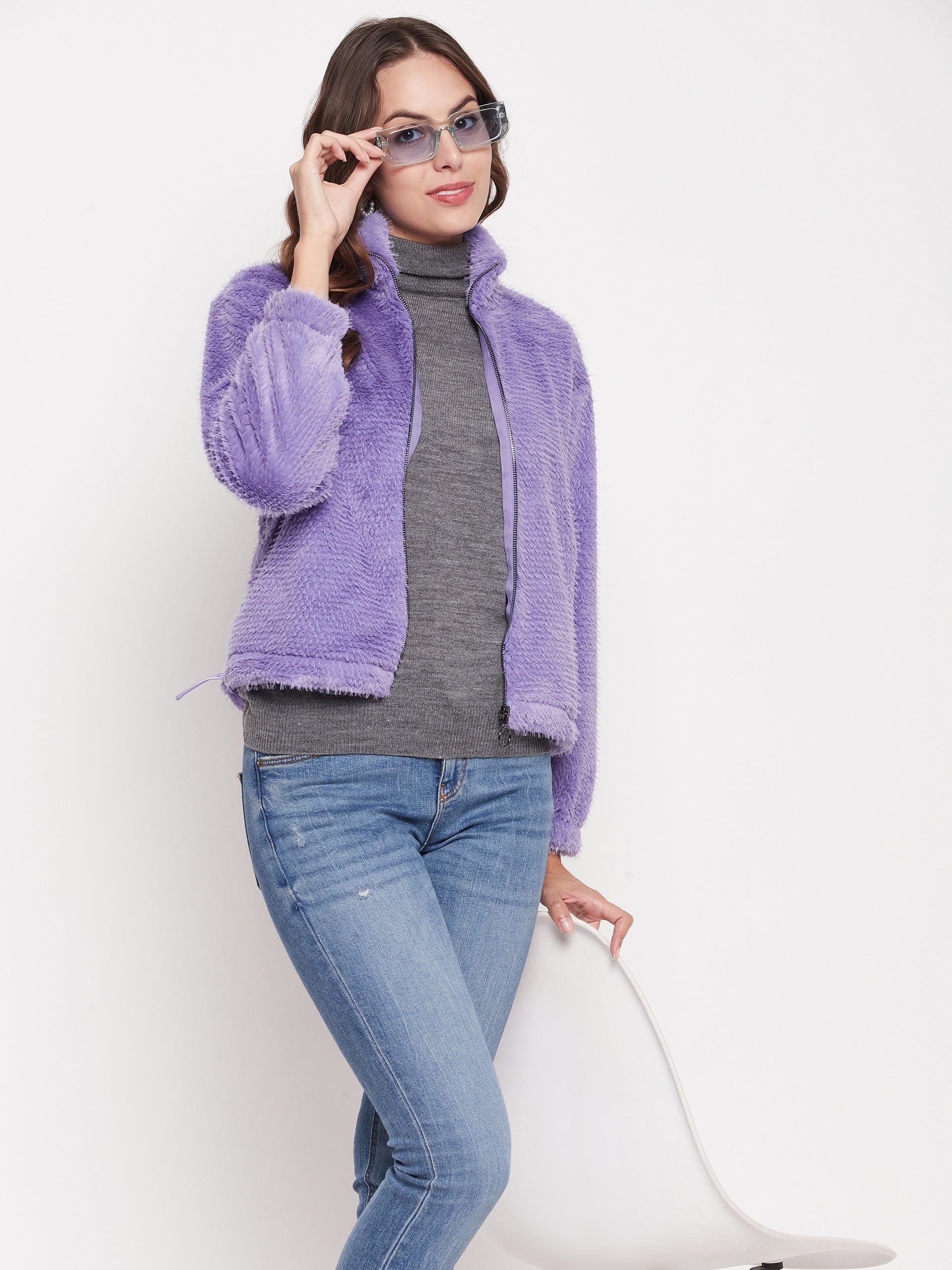 Madame Fluffy-Knit Lavender Sweatshirt